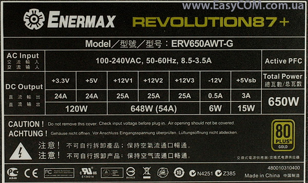 Enermax Revolution87+ 650W