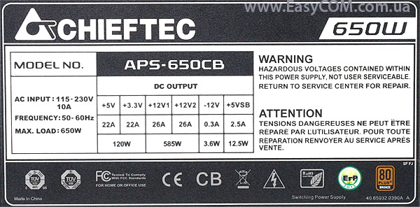 CHIEFTEC APS-650CB