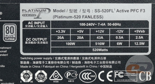 Seasonic Platinum 520 Fanless (SS-520FL2)