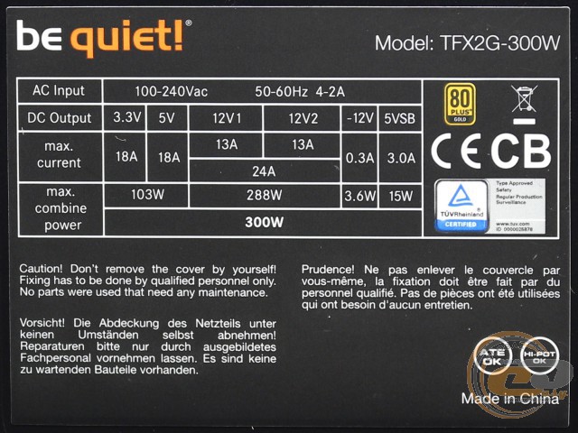 be quiet! TFX POWER 2 300W (be quiet! TFX2G-300W)