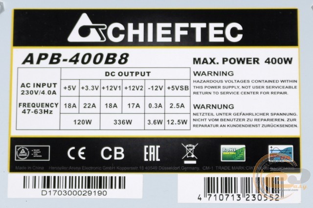 CHIEFTEC VALUE APB-400B8