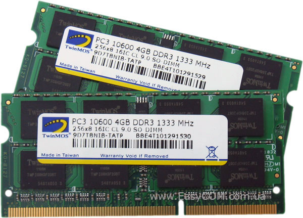 TwinMOS SO-DIMM 9D7TBNIB-TATP DDR3-1333