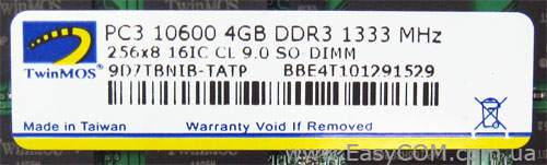 TwinMOS SO-DIMM 9D7TBNIB-TATP DDR3-1333