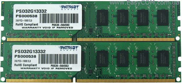DDR3-1333 PATRIOT PSD32G13332 2 ГБ