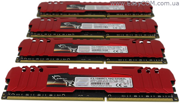 DDR3-1600 G.SKILL RipjawsZ F3-12800CL10Q-32GBZL