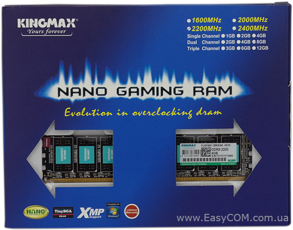 DDR3-2200 KINGMAX Nano Gaming RAM 2x4GB (FLK66F-C8KKAA HEIS)