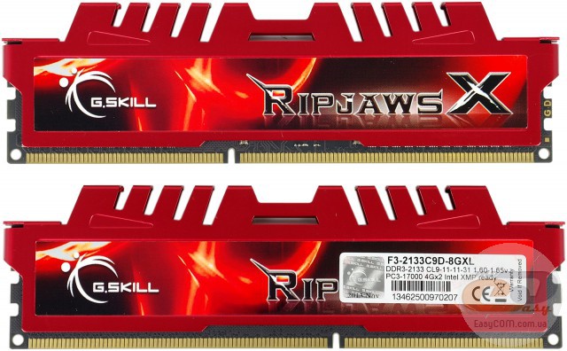 DDR3-2133 G.Skill RipjawsX F3-2133C9D-8GXL