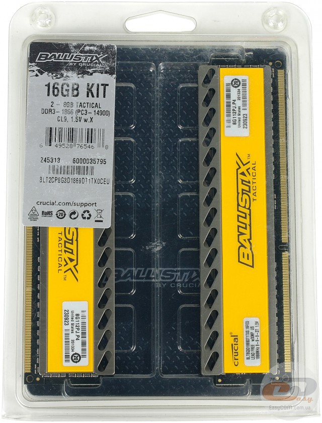 DDR3-1866 Crucial Ballistix Tactical BLT8G3D1869DT1TX0