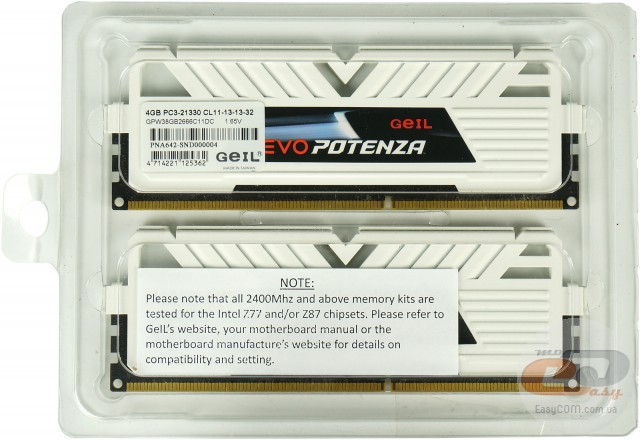 DDR3-2666 GeIL Frost White EVO POTENZA GPW38GB2666C11DC