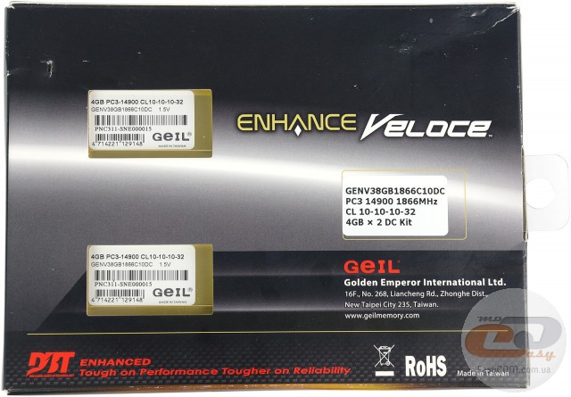 DDR3-1866 GeIL ENHANCE Veloce GENV38GB1866C10DC