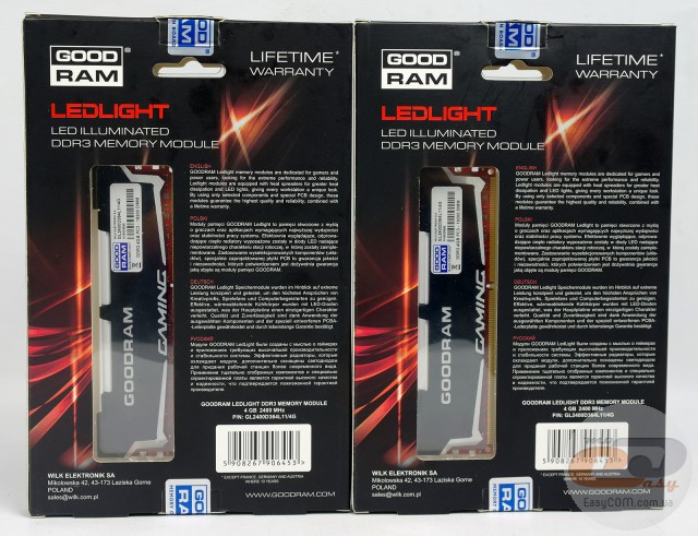 GOODRAM LEDLIGHT DDR3-2400 GL2400D364L11/4G