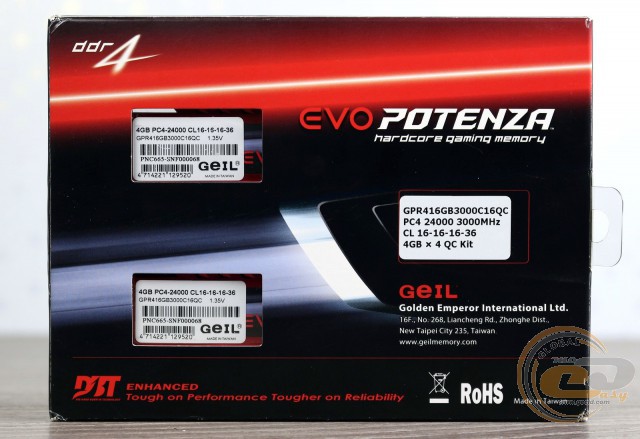 GeIL DDR4 EVO POTENZA QUAD CHANNEL GPR416GB3000C16QC