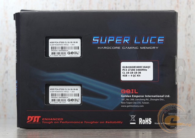 GeIL SUPER LUCE BLUE 3400MHz Quad Channel GLB416GB3400C16AQC