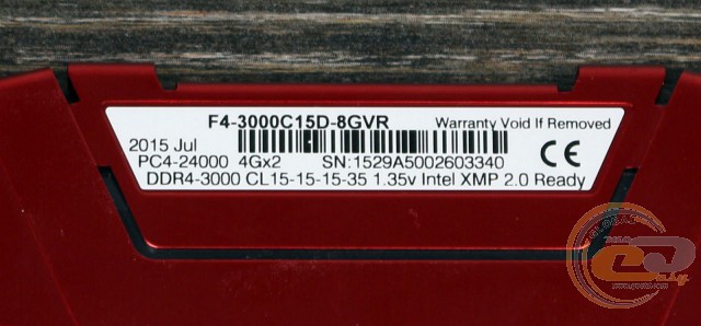 DDR4-3000 G.Skill Ripjaws V F4-3000C15D-8GVR