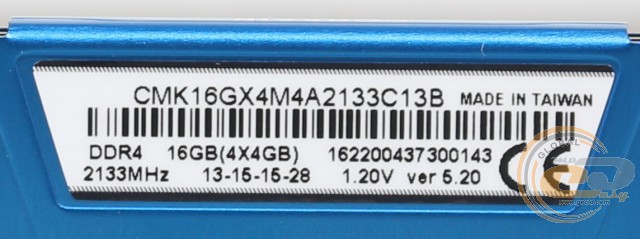 DDR4-2133 Corsair Vengeance LPX CMK16GX4M4A2133C13B