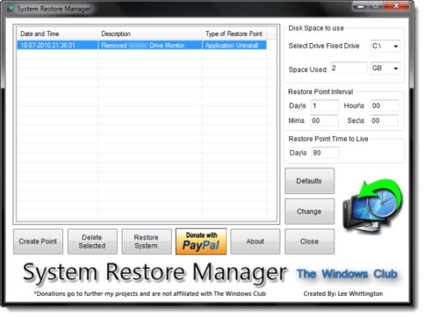 System Restore Manager 2.0