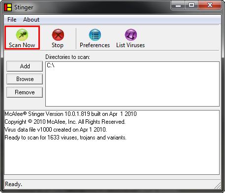 McAfee AVERT Stinger 10.2.0.801
