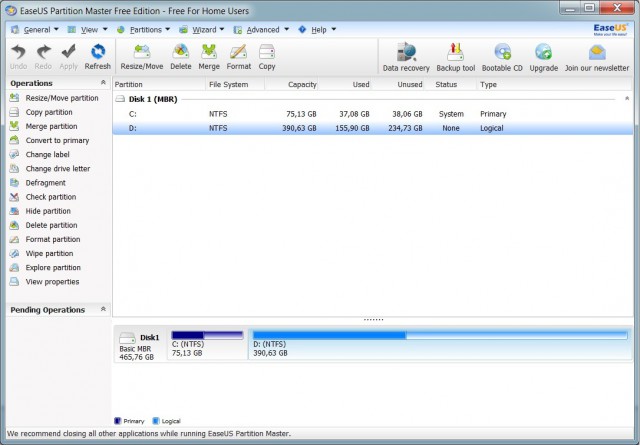 EASEUS Partition Master Home Edition