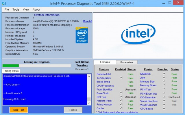 Intel Processor Diagnostic Tool