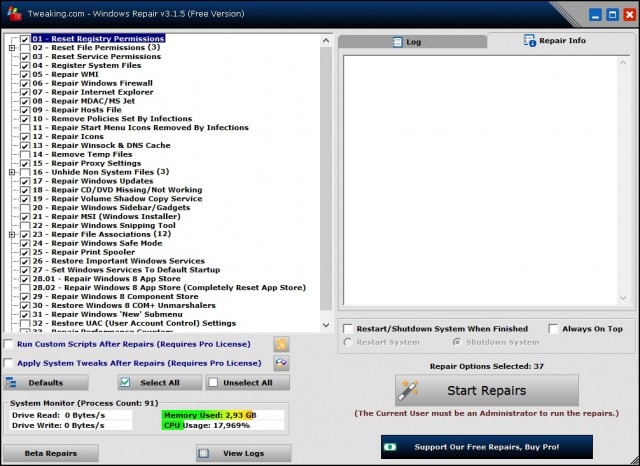 Tweaking.com - Windows Repair