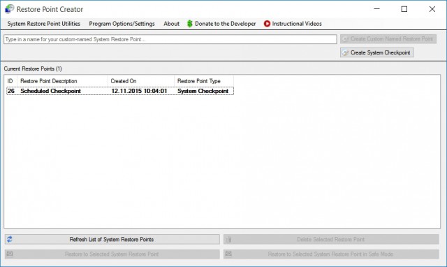 Restore Point Creator