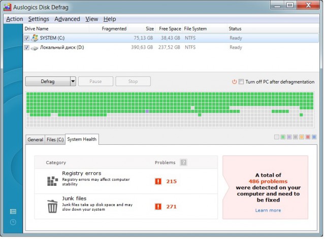 Auslogics Disk Defrag