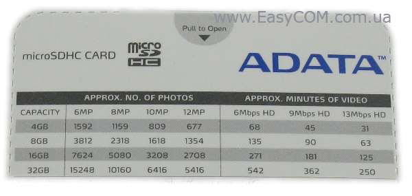 ADATA microSDHC Class 10