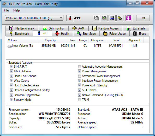 Western Digital Caviar BlueWD10EALX test