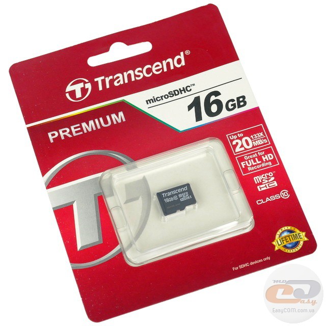 Transcend microSDHC Class 10 Premium (TS16GUSDC10)