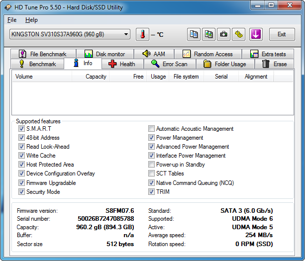 Kingston SSDNow V310 (SV310S3B7A/960G)