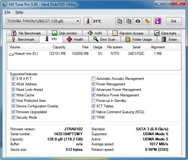 Toshiba Q Series Pro (HDTS312XZSTA)