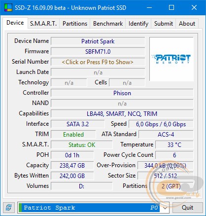 Patriot Spark (PSK256GS25SSDR)