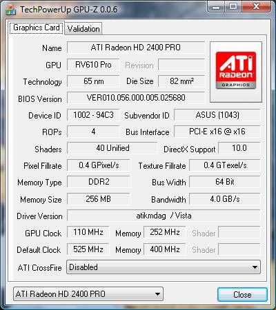 ASUS EAH2400PRO/HTP/256M