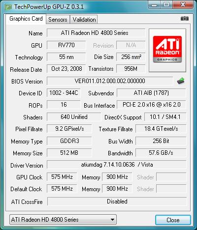 gpu-z PowerColor AX4830 512MD3-H