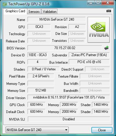gpu-z ZOTAC GeForce GT 240 AMP! (ZT-20405-10L)