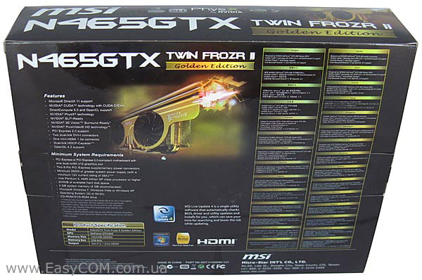 MSI N465GTX Twin Frozr II Golden Edition