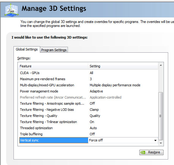 NVIDIA Control Panel