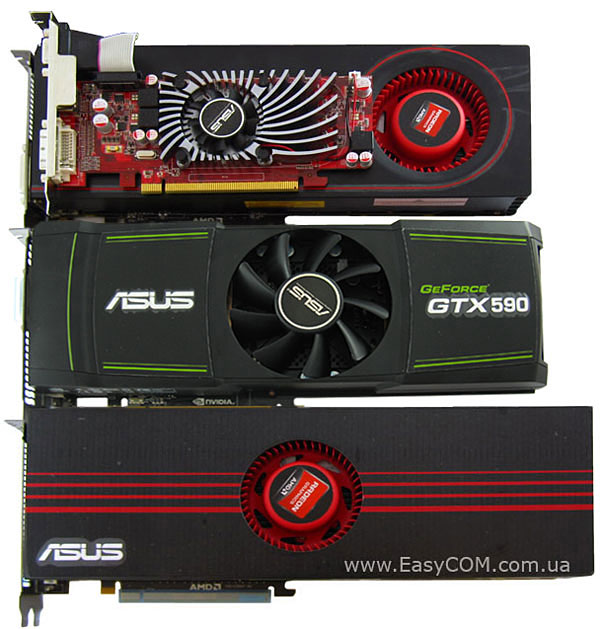 ASUS GeForce GTX 590, ASUS Radeon HD 6990, Radeon HD 6970  