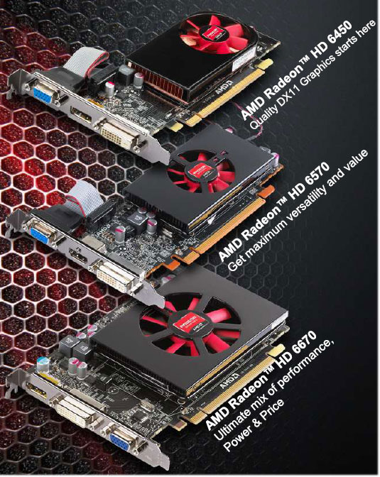 AMD Radeon HD 6670, AMD Radeon HD 6570 і AMD Radeon HD 6450