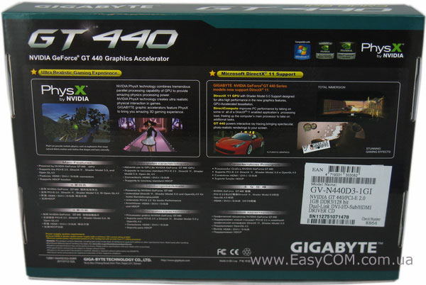 GIGABYTE GeForce GT 440 OC