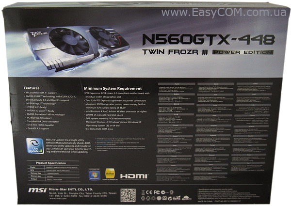 MSI GeForce GTX 560 Ti 448 Cores Twin Frozr III Power Edition/OC