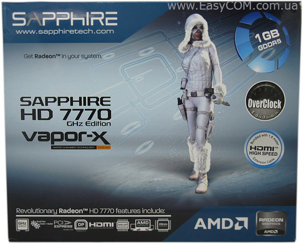 Sapphire Radeon HD 7770 Vapor-X GHz OC Edition box