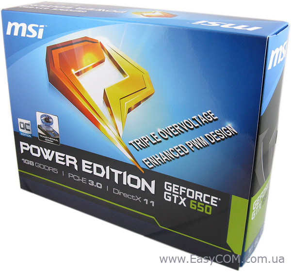 MSI GeForce GTX 650 Power Edition box