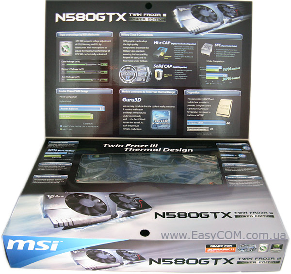 MSI N580GTX TWIN FROZR III 15D5 POWER EDITION/OC box