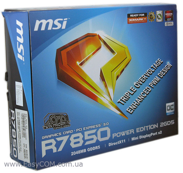 MSI R7850 Power Edition 2GD5/OC box