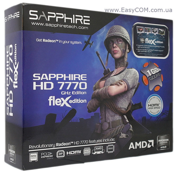 Sapphire Radeon HD 7770 GHz Edition FleX box