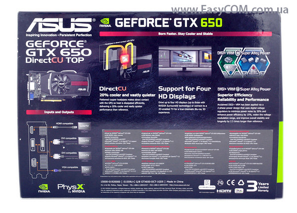 ASUS GeForce GTX 650 DirectCU TOP