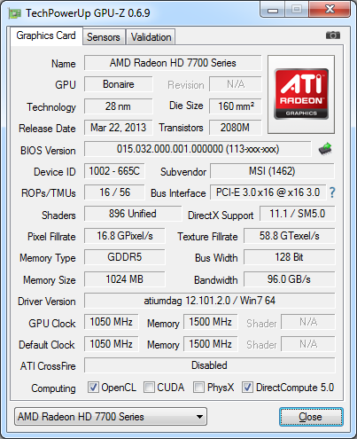 MSI Radeon HD 7790 OC