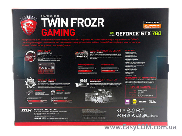 MSI GeForce GTX 760 TWIN FROZR GAMING