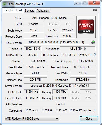 ASUS R9270X-DC2T-2GD5